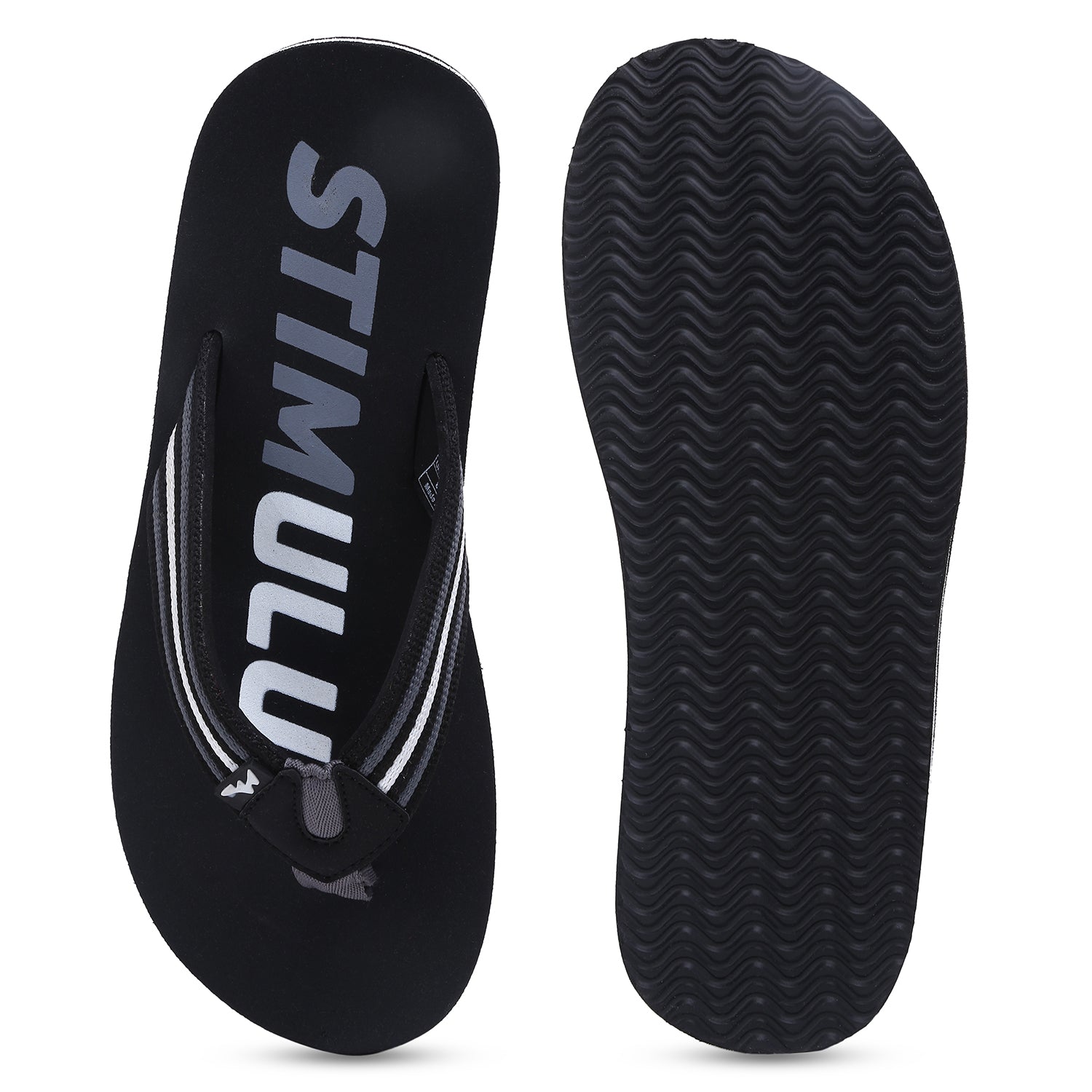 Stimulus FBSTG3005AP Black Ultra-Comfortable And Stylish Lightweight Casual Flip Flops For Men