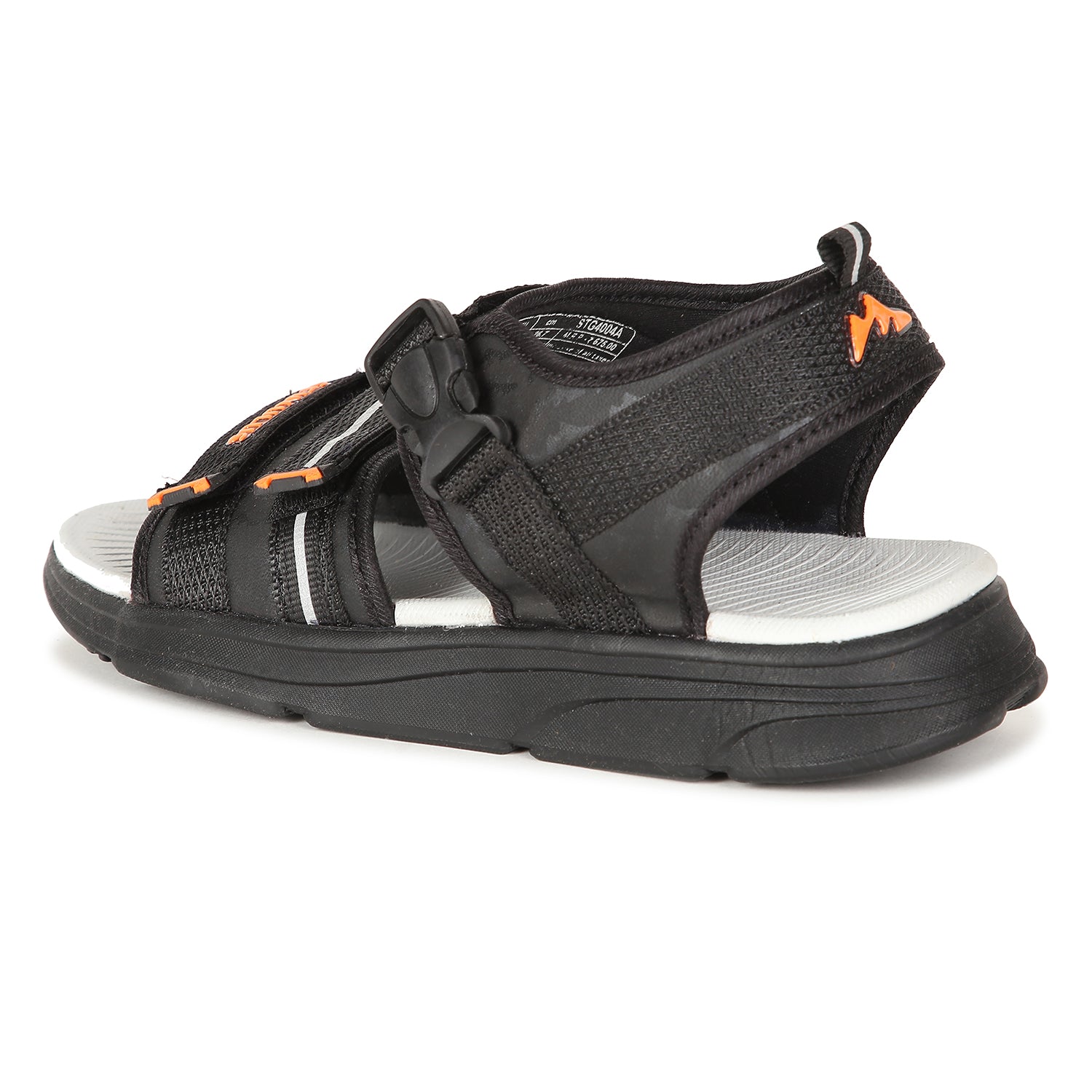 Stimulus FBSTG4004AP Black And Orange Stylish Lightweight Dailywear Sports Sandals For Men