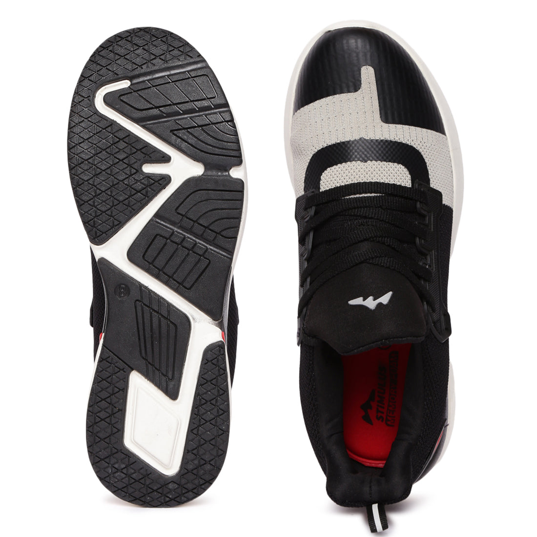 Men&#39;s Black-Grey Stimulus Sports Shoes