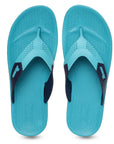 Stimulus EV1721G Turquoise And Navy Blue Lightweight Washable Dailywear Durable Casual Flip Flops For Men