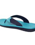Stimulus EV1721G Turquoise And Navy Blue Lightweight Washable Dailywear Durable Casual Flip Flops For Men