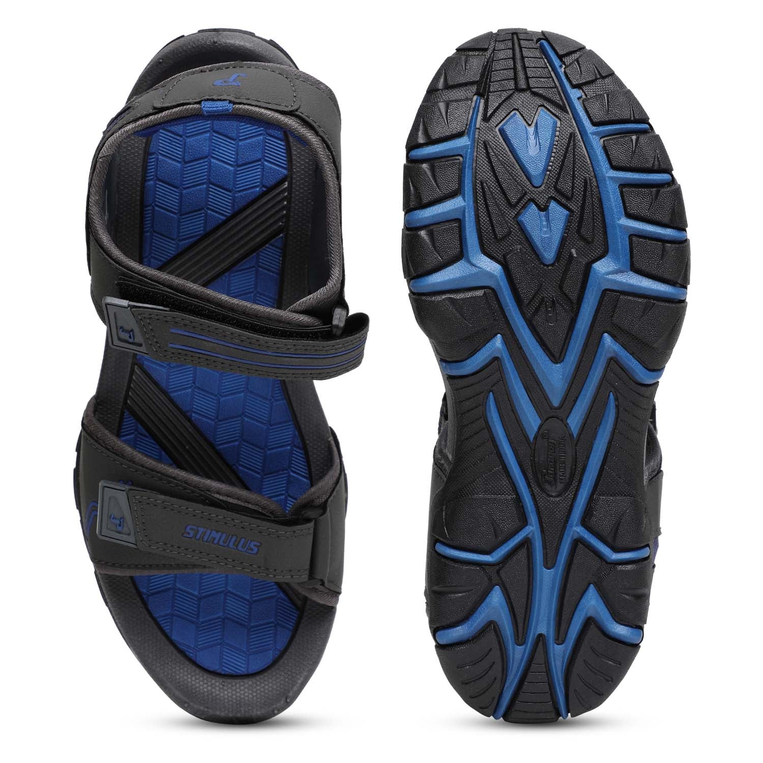 Stimulus FB9070G Grey And Blue Stylish Lightweight Dailywear Sports Sandals For Men