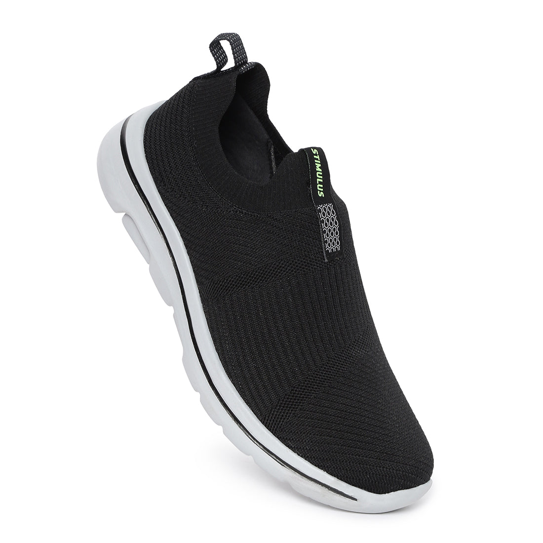 Paragon Stimulus Casual Black Knitted Training Shoes for Men