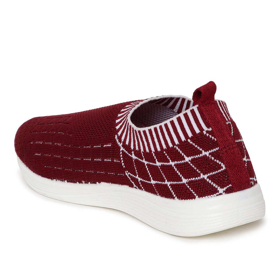 Paragon Stimulus Maroon Women&#39;s Knitted Slip-On Sneakers